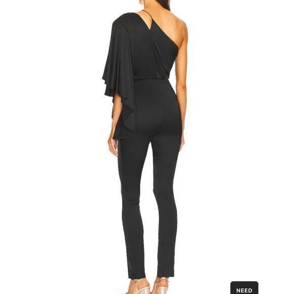 MICHAEL COSTELLO x REVOLVE Sakura Jumpsuit in Black One Shoulder Small NWT - Picture 1 of 12